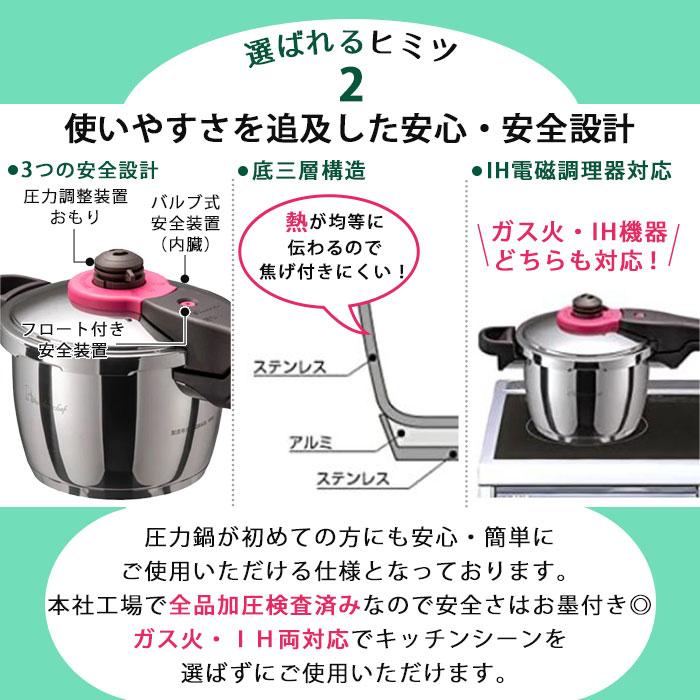 魔法のクイック料理 ワンダーシェフ 圧力鍋 3L 【 充実の120レシピ