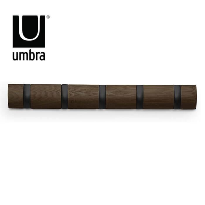アンブラ umbra 壁掛けフック フリップフック 5 BK/ウォルナット ブラック/ウォルナット 2318850048 | 