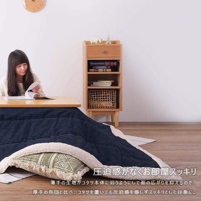 こたつ布団 薄掛け コタツ布団 正方形 KK-141NV ネイビー 正方形 190×190 防寒 シープボア こたつ用品 こたつ 掛け布団 東谷 送料無料 |  | 04