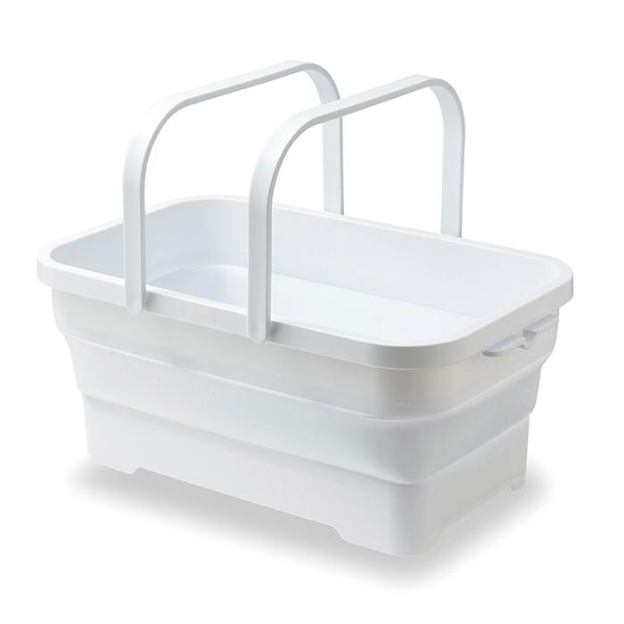 ソフトバスケット 15L ハンドル付き 折りたたみ 伊勢藤 I-581 ホワイト 大容量 コンパクト 収納 日本製 ISETO |  | 01