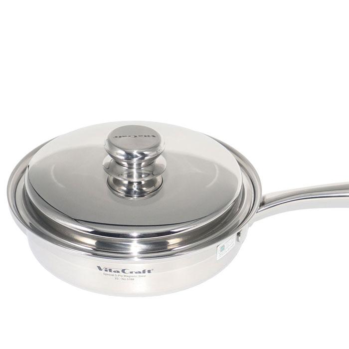 ビタクラフト ファイブフライパン 24.5cm ステンレス 蓋付き 無水調理 ステンレス VitaCraft メーカー10年保証 |  | 04