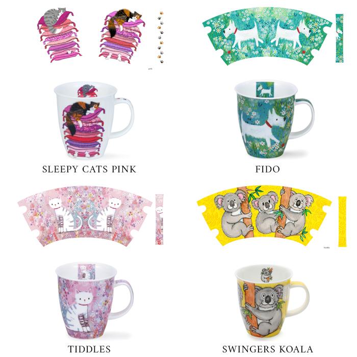 イギリス発 ☆★☆ DUNOON ダヌーンFunky Farm食器　4点セット DUNOON ダヌーン マグカップ NEVIS 480ml 選べる16デザイン イギリス
