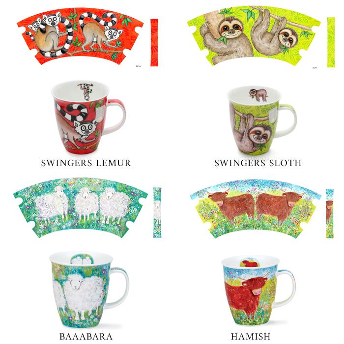 イギリス発 ☆★☆ DUNOON ダヌーンFunky Farm食器　4点セット DUNOON ダヌーン マグカップ NEVIS 480ml 選べる16デザイン イギリス