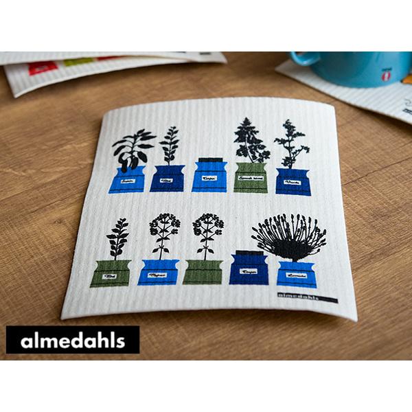 《6点までメール便可能》Almedahls/アルメダールス　スポンジワイプ 【スウェーデン/北欧雑貨】（70661-0）＜ハーブポット/ブルー＞ | 