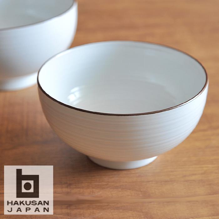 白山陶器 白磁千段 5寸 深めん丼 【 HAKUSAN 和食器 どんぶり めん 森正洋デザイン 】 | 白山陶器