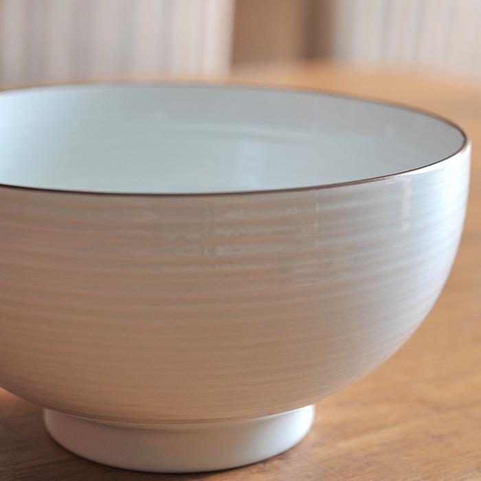 白山陶器 白磁千段 6寸 深めん丼 【 HAKUSAN 和食器 どんぶり めん 森正洋デザイン 】 | 白山陶器 | 01