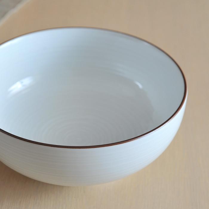 白山陶器 白磁千段 6寸 浅めん丼  【 HAKUSAN 和食器 森正洋デザイン 】 | 白山陶器 | 01