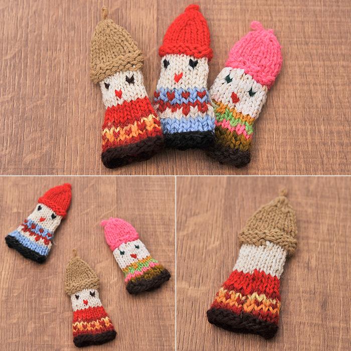 [ メール便可 ] エストニア ハンドメイド 手編み 指人形 帽子 選べる3色 |  | 04