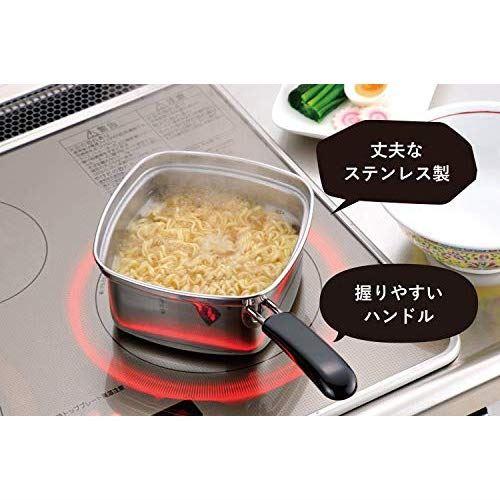 下村企販 片手鍋 15cm 四角い ラーメン鍋 燕三条 日本製 IH対応 33107