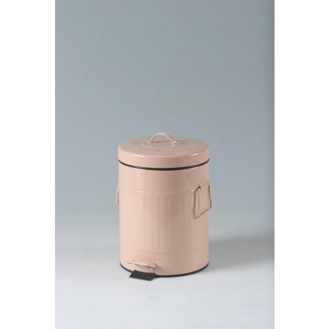 スチール ラウンドペダルペール 5L（78454）＜ベージュピンク＞ | 