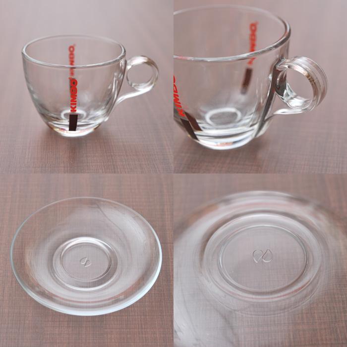 キンボ ガラス製 カプチーノカップ＆ソーサー 150mL 【 KIMBO コーヒー カップ アロマ イタリア ナポリ アドキッチン