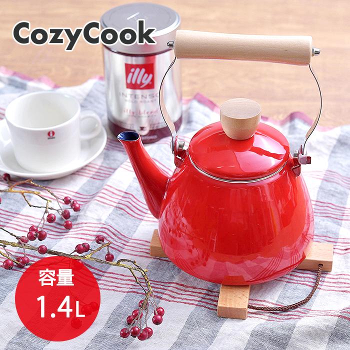 ホーロー ケトル コージークック 小ぶり 1.4L レッド やかん cozy cook 天然木 取っ手 直火 ガス火 IH対応 送料無料 :721-2039:アドキッチン - 通販 - Yahoo!ショッピング ホーロー ケトル コージークック 小ぶり 1.4L レッド やかん cozy cook 天然木 取っ手 直火 ガス火 IH対応 送料無料 :721-2039:アドキッチン - 通販 - Yahoo!ショッピング