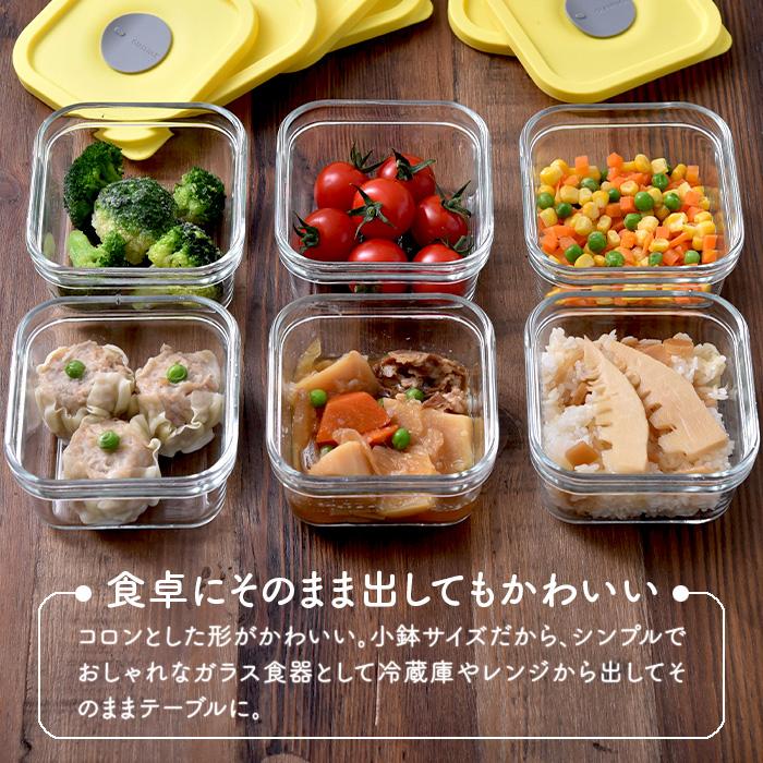 ラップいらず 割れにくい 耐熱ガラス容器 6点 セット フタごとレンチン