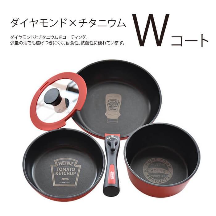 フライパン5点セット ハインツ ダイヤモンド チタニウム Wコート フライパン デラックスホームセット 送料無料 721 7000 アドキッチン 通販 Yahoo ショッピング