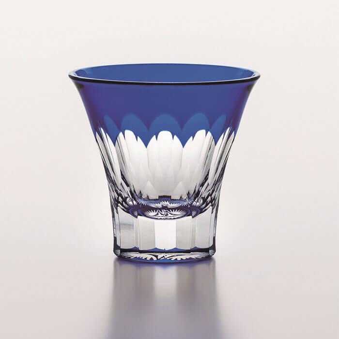 八千代切子 LS19759SULM-C694-S2 杯 ( 笹の葉柄 ) 85ml 【 佐々木ガラス 冷酒グラス 硝子 ガラス 酒器 ハンドメイド 食器 】 | 