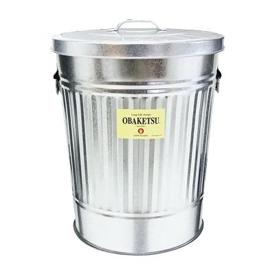 オバケツ ゴミ箱 60L ごみ箱 丸型 ダストボックス 大容量 キャスターなし シルバー 日本製 【キャンセル・返品不可】【沖縄 北海道 離島 一部地域お届け不可】 | 
