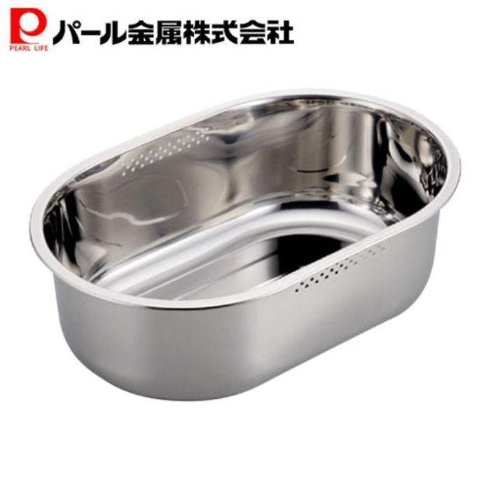 パール金属 コバンガタアライオケ37.5x25.5アシツキHB-4149 洗い桶 洗いオケ 桶 シンク用品 小判型 37.5x25.5cm スリム コンパクト ステンレス 衛生的 | 