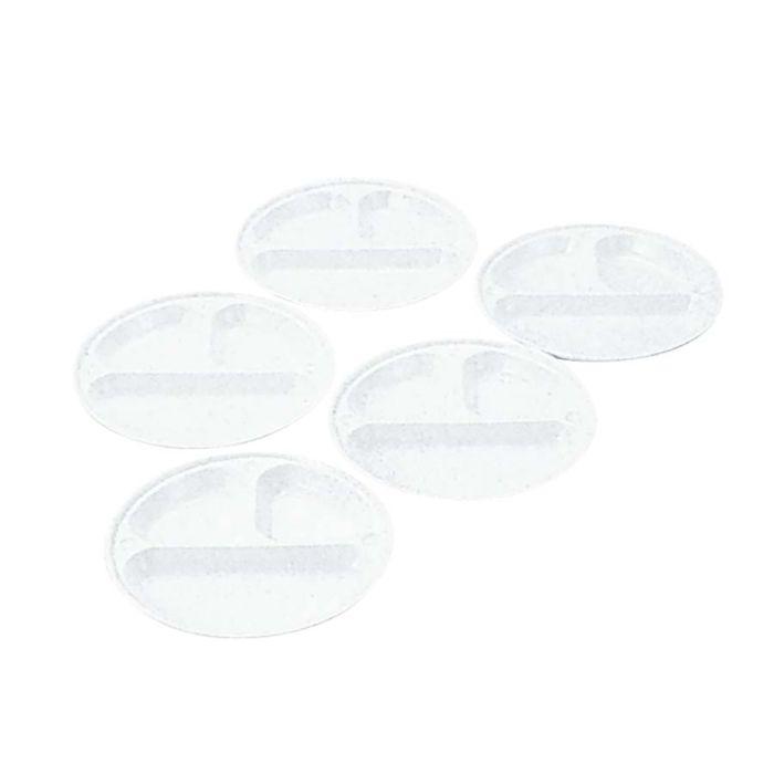 パール金属 コウキンシキリツキプレート21cm5マイクミM-9517 皿 プレート 仕切り付き 仕切り 日本製 5枚入り 抗菌 スタッキング 軽い 軽量 キャンプ | 