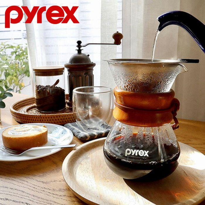 パール金属 PYREX コーヒーサーバー 400ml ナチュラル フィルター付き CP-8535 コーヒー ガラス 耐熱ガラス ペーパーフィルター不要 ドリッパー | 
