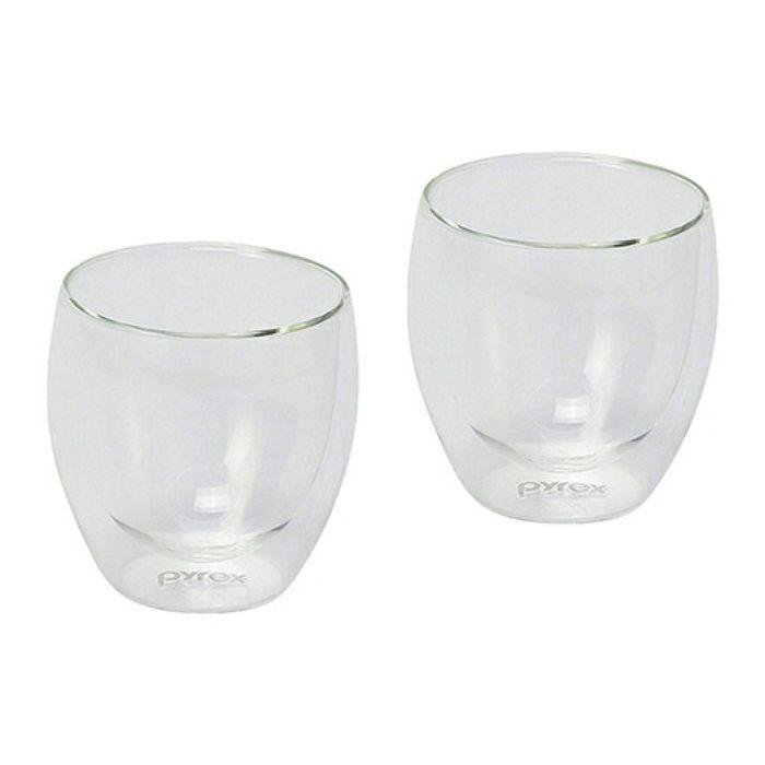 パール金属 PYREX ダブルウォールグラス 250ml CP8540 グラス 耐熱ガラス タンブラー 二層構造 ダブルウォール構造 食洗機