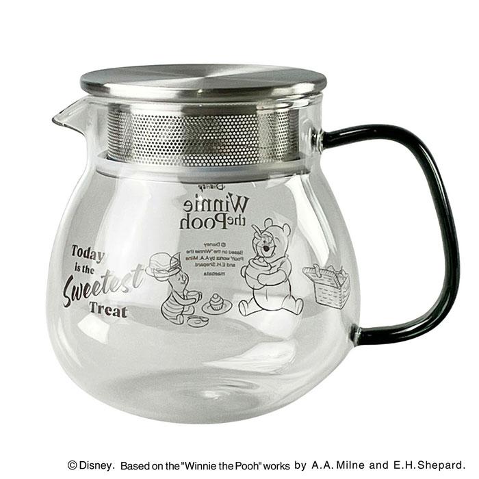 プーさん 耐熱 ガラスポット くまのプーさん 470mL 耐熱ガラス ティーポット ディズニー グラス 前畑 maebata 送料無料 かわいい おしゃれ キャラクター D-WP37 | 