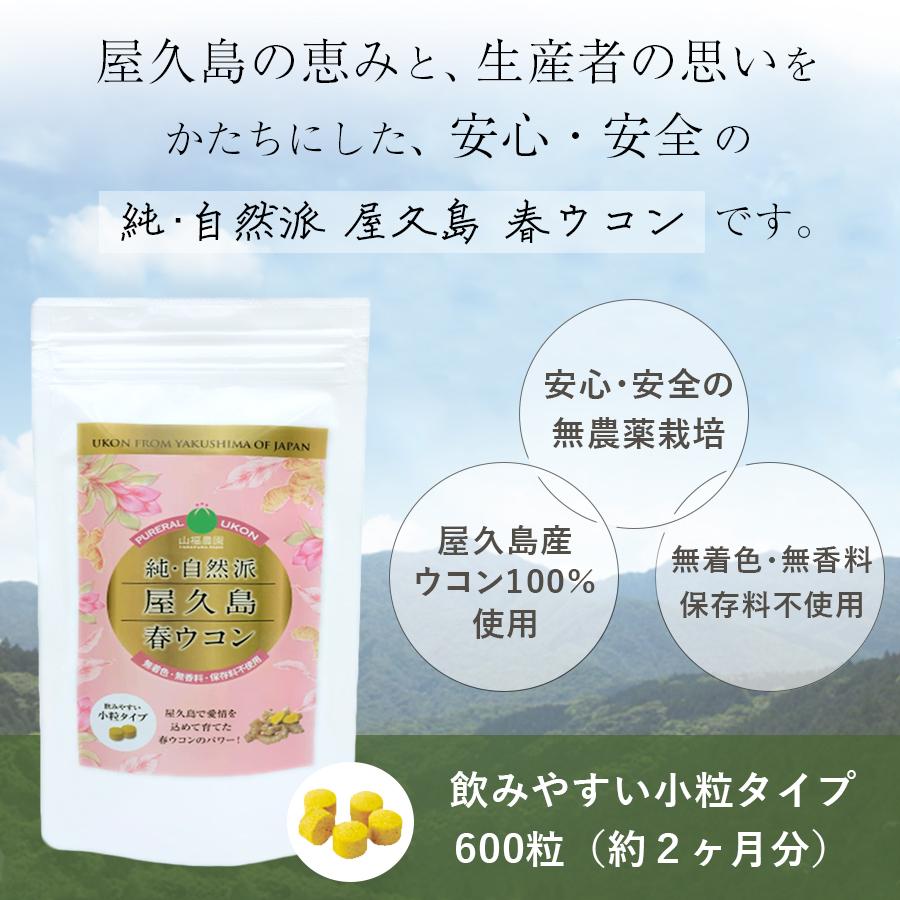 屋久島 春ウコン 600粒(2ヶ月分) 無添加（無着色 無香料 保存料不使用