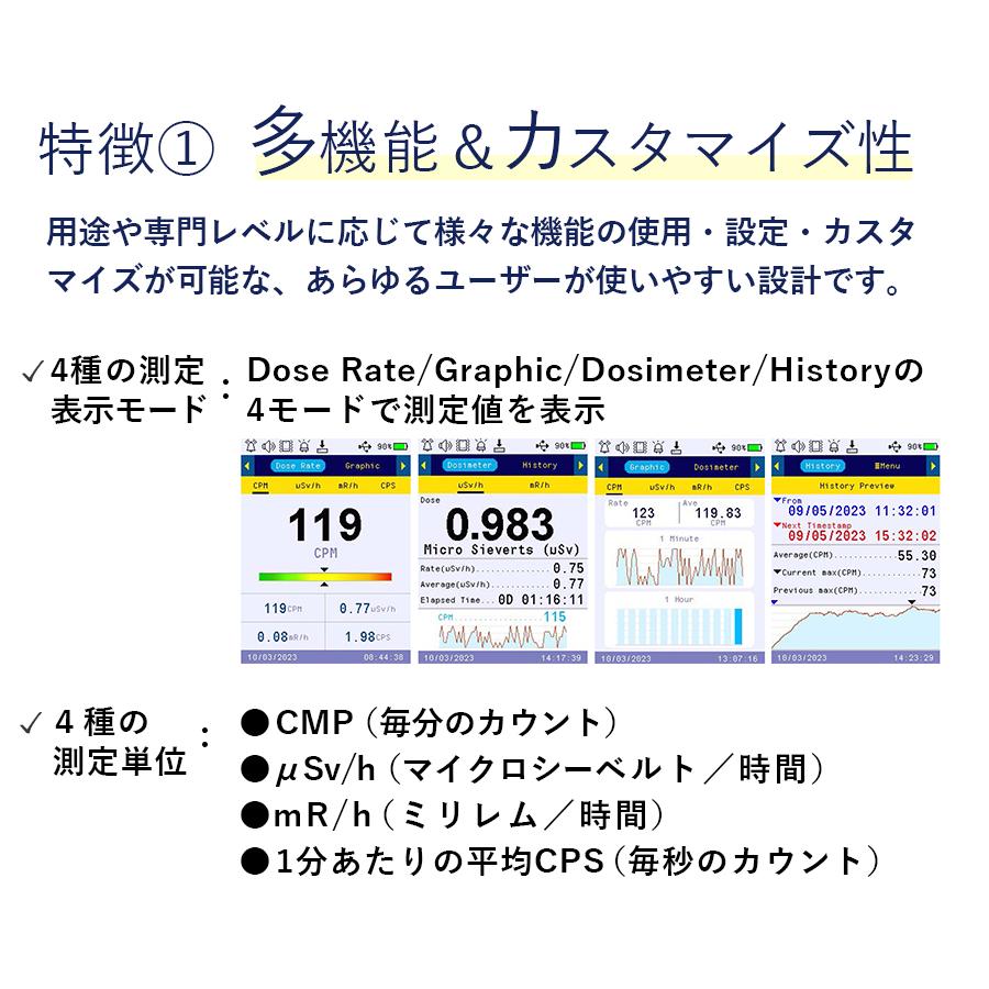 正規代理店保証1年】放射線測定器 GQ GMC-800 高精度 線量計 ガイガー
