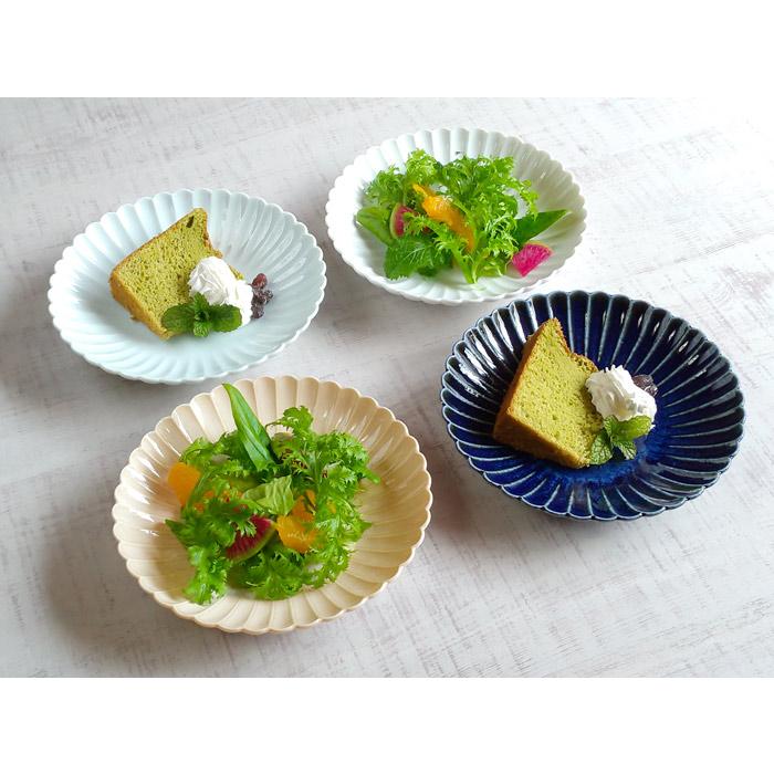 食器 中皿 取り皿 おしゃれ 菊型 18cm皿 和食器 美濃焼 銘々皿 花形 花
