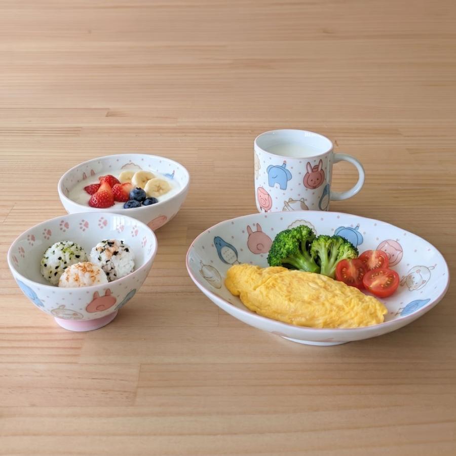 子供食器セット アニマル フェイス 7点セット皿 小鉢 茶碗 マグ 箸