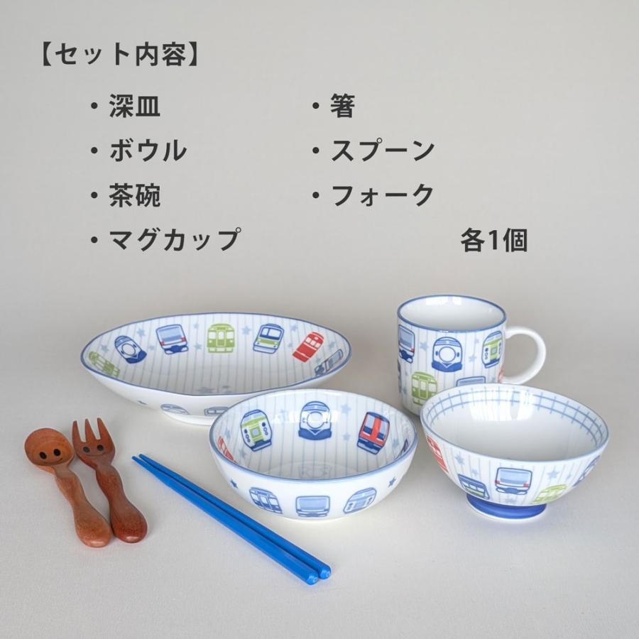 子供食器セット トレインフェイス7点セット 皿 小鉢 茶碗 マグ 箸