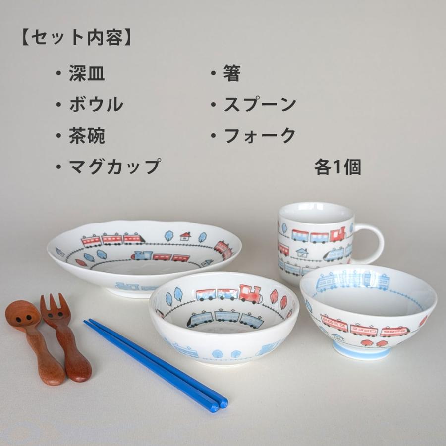 子供食器セット とれいんとれいん 7点セット 皿 小鉢 茶碗 マグ 箸