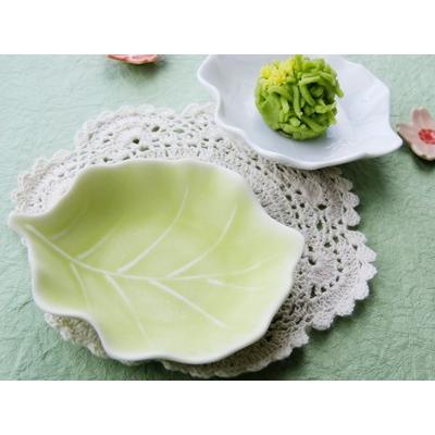 木の葉 小皿 黄緑 12cm 日本製 おつまみ皿 : みのさららヤフー店