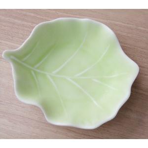木の葉 小皿 黄緑 12cm 日本製 おつまみ皿 : みのさららヤフー店
