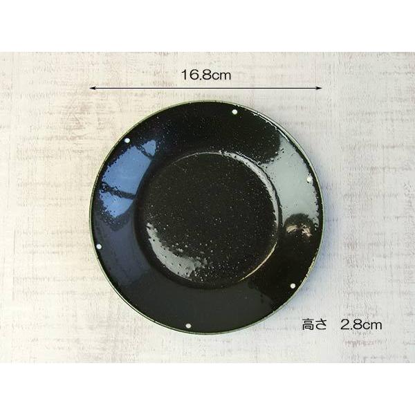 和食器 取り皿 艶黒砂目 白ドット皿 16.8cm 中皿 |  | 01
