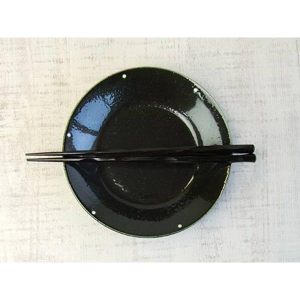 和食器 取り皿 艶黒砂目 白ドット皿 16.8cm 中皿 |  | 04