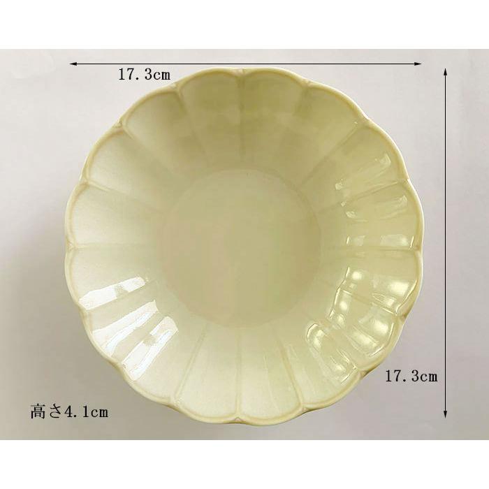 食器 中鉢 輪花クリーム釉5.0寸浅鉢 煮物鉢 ボウル サラダボウル 花形