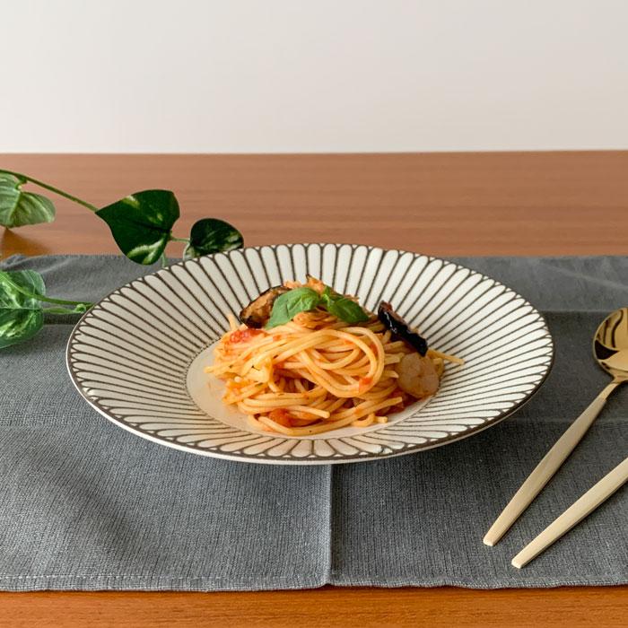 深皿 パスタ皿 おしゃれ 光彩 22.3cm 7.0深皿 煮物鉢 麺皿 カレー皿