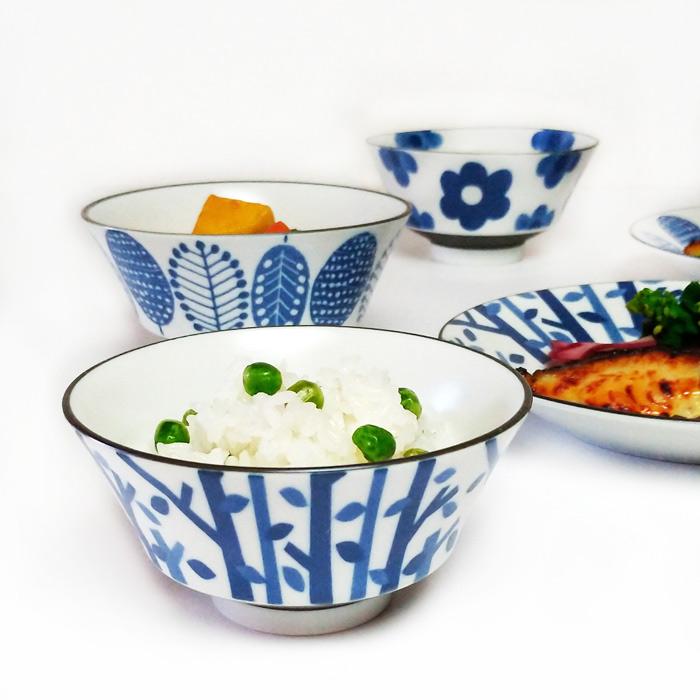 食器 茶碗 おしゃれ 和食器 パール 反型 11.2cm 飯碗 染付 美濃焼 : み