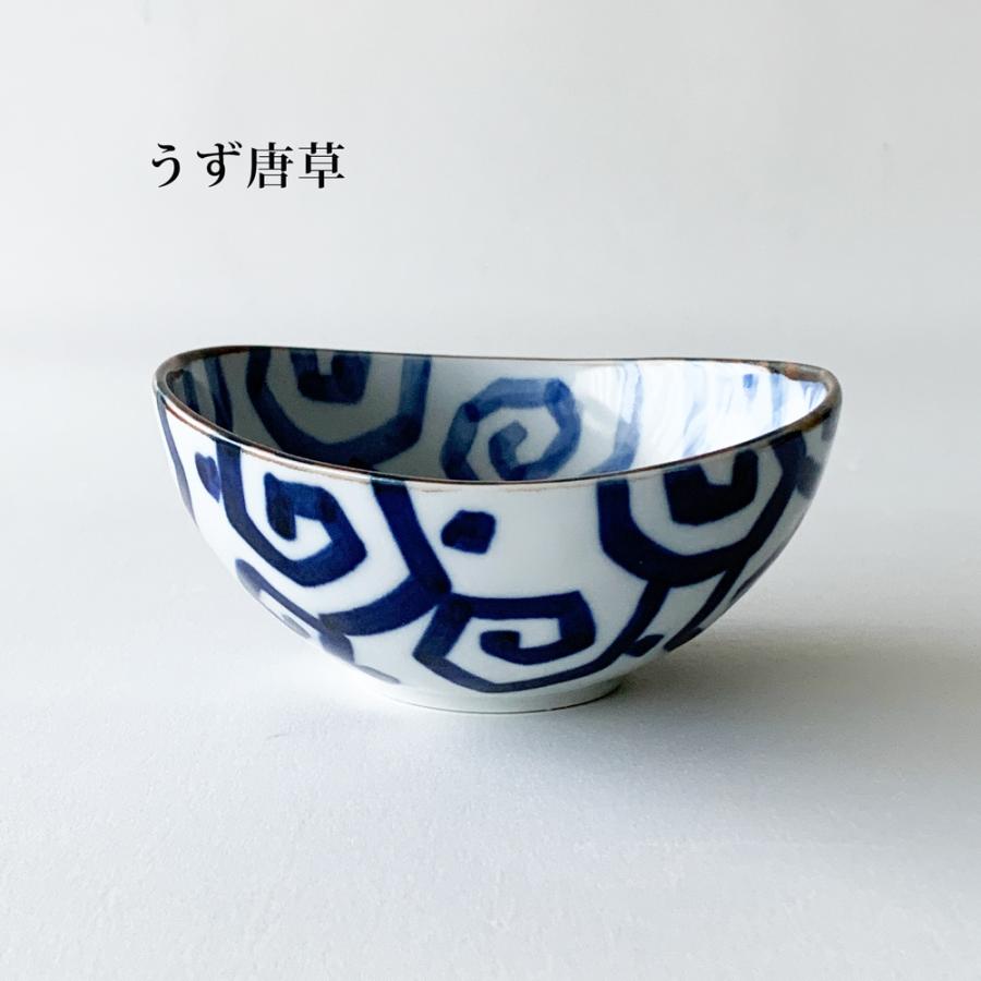 小鉢 おしゃれ 藍染め 楕円 4.0鉢 13.3cm 和食器 選べる3柄 和柄 鉢