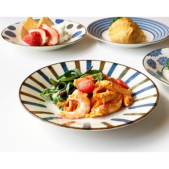 皿 ぱいかじ 反型 6.0皿 おしゃれ 18.8cm 和食器 取り皿 カフェ風 美濃焼 南風 日本製 選べる５柄 |  | 09