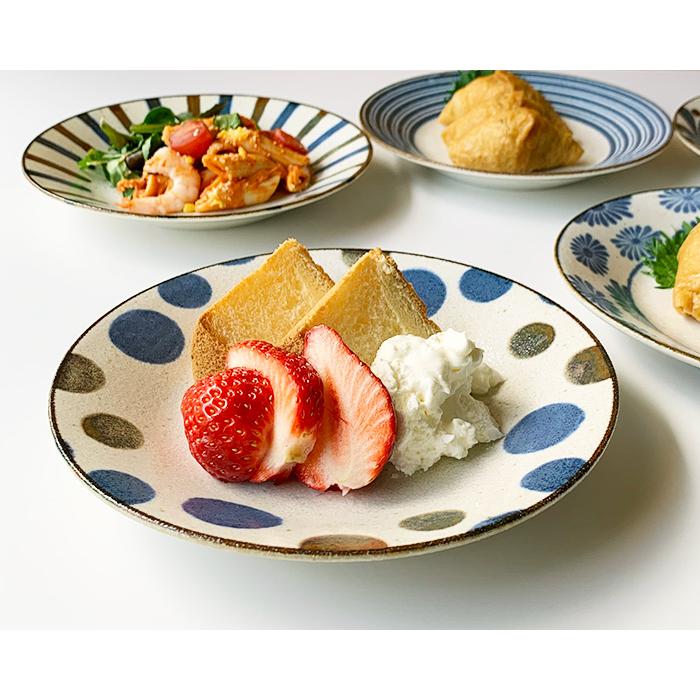 皿 ぱいかじ 反型 6.0皿 おしゃれ 18.8cm 和食器 取り皿 カフェ風 美濃焼 南風 日本製 選べる５柄 |  | 10