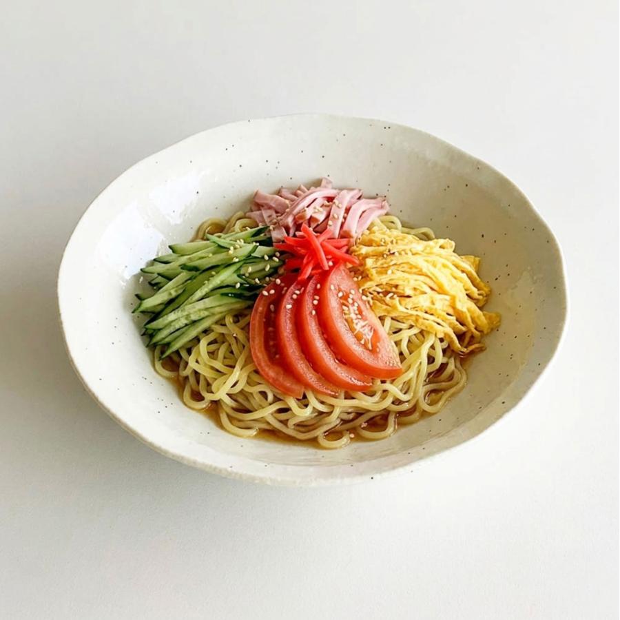 深皿 おしゃれ 雪粉引 21.5cm 麺皿 パスタ皿 カレー皿 そば用食器 そば