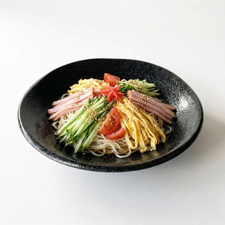 ざるそば用食器セット 黒赤ツートン25組 そば食器 鳴門 黒耀 1人前 ざるそばセット 一人前 そば食器セット 麺皿