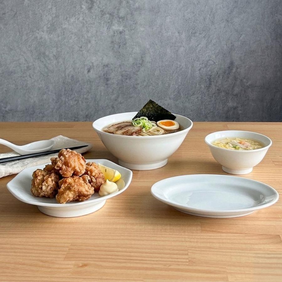 中華大皿 5枚×2セット 白中華 食器セット 1人用 5点セット ラーメン丼 八角皿 プラター 小碗