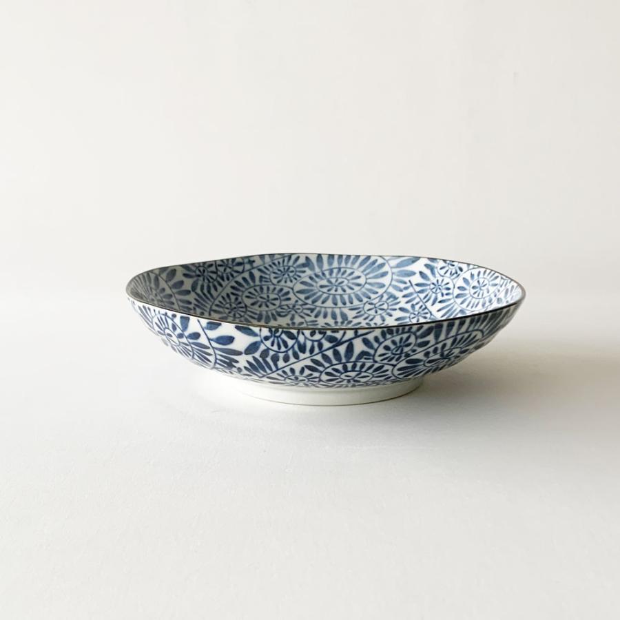 和食器 藍染 タコ唐草 深皿 21cm : みのさららヤフー店 - 通販 - Yahoo