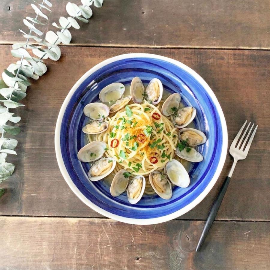 和食器 呉須刷毛目 深皿 21cm 大皿 そば皿 麺皿 冷やし中華 : みの