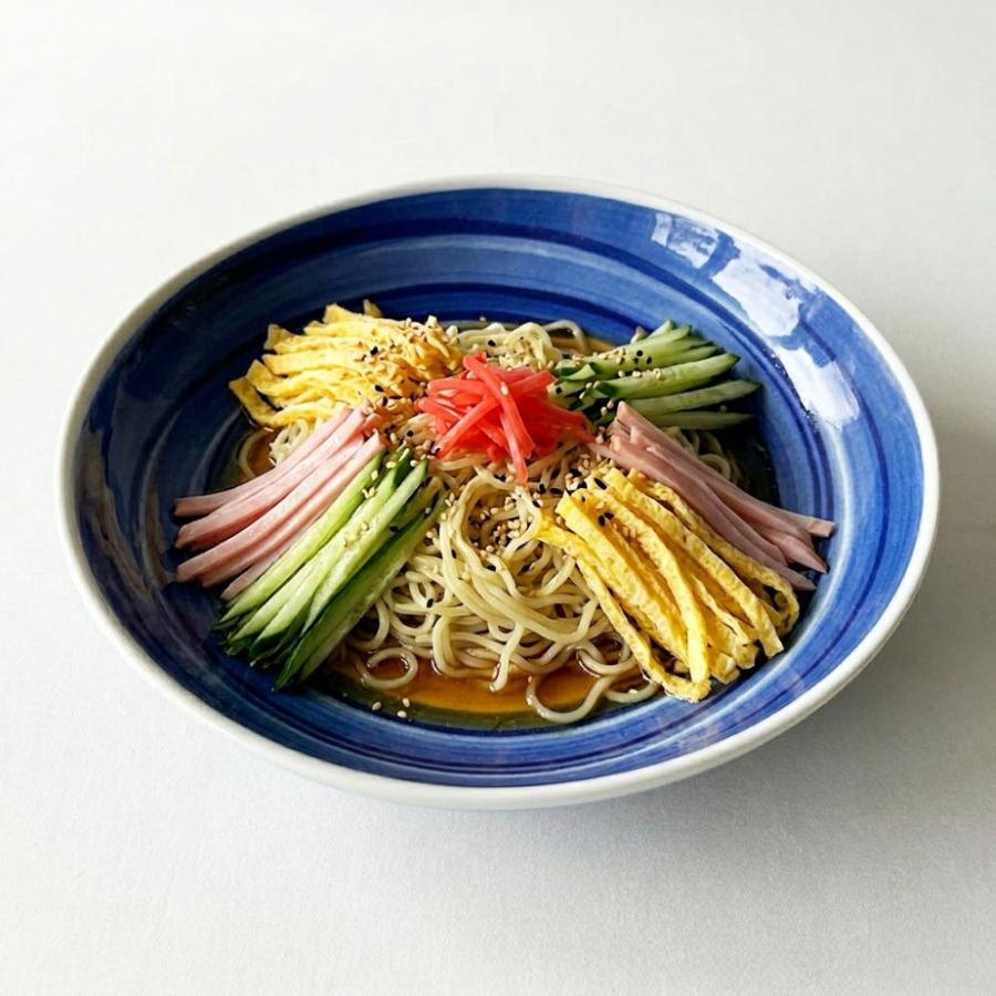 和食器 呉須刷毛目 深皿 21cm 大皿 そば皿 麺皿 冷やし中華 : みの