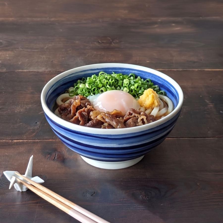 どんぶり 食器 呉須刷毛目 さぬき 丼 19cm おしゃれ 器 鉢 丼鉢 うどん