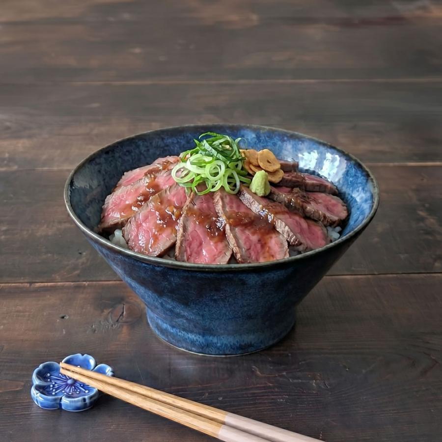DON どんぶり 食器 おしゃれ 窯変紺 反形 19cm 丼 ラーメン丼 鉢
