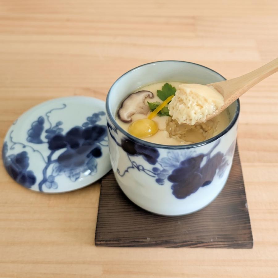 蒸し碗 茶碗蒸し 碗蒸し 器 蓋付き 藍染ぶどう【 焼板付 染付 】 美濃